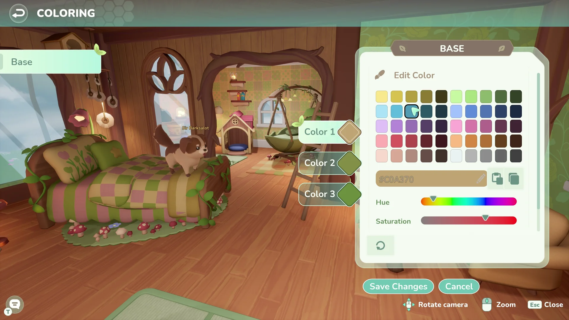 Changing the colours of a bed in a decorated bedroom
