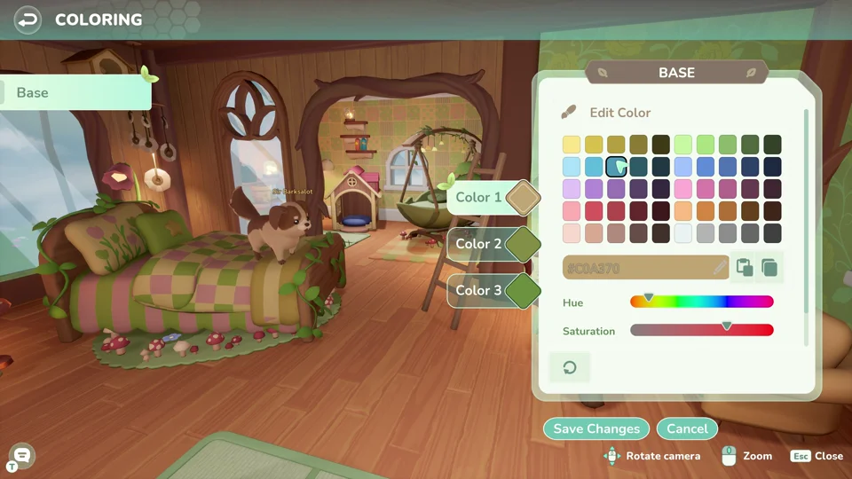 Changing the colours of a bed in a decorated bedroom